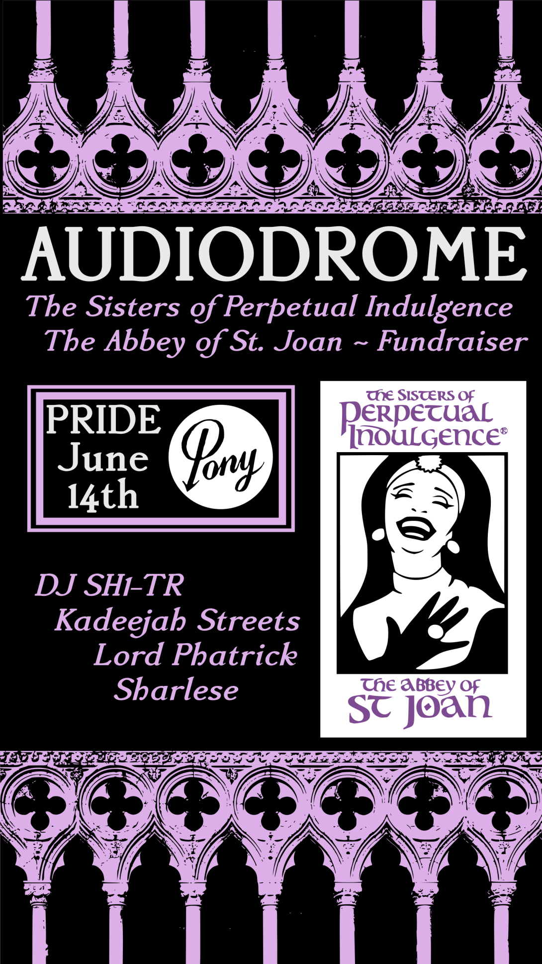 Sisters Pride Audiodrome flyer
